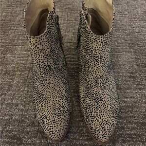 MIA Black and Cream Patterned Ankle Boots